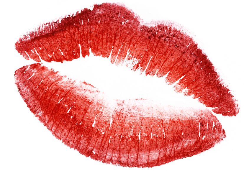 red lips isolated in white